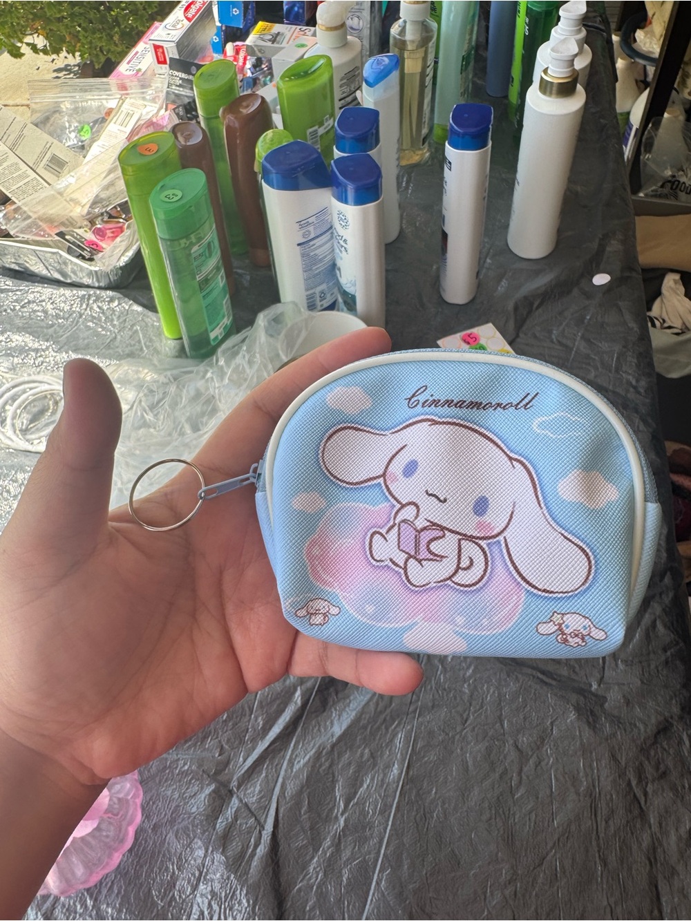 Sanrio Cinnamoroll pastel blue and pink coin pouch
